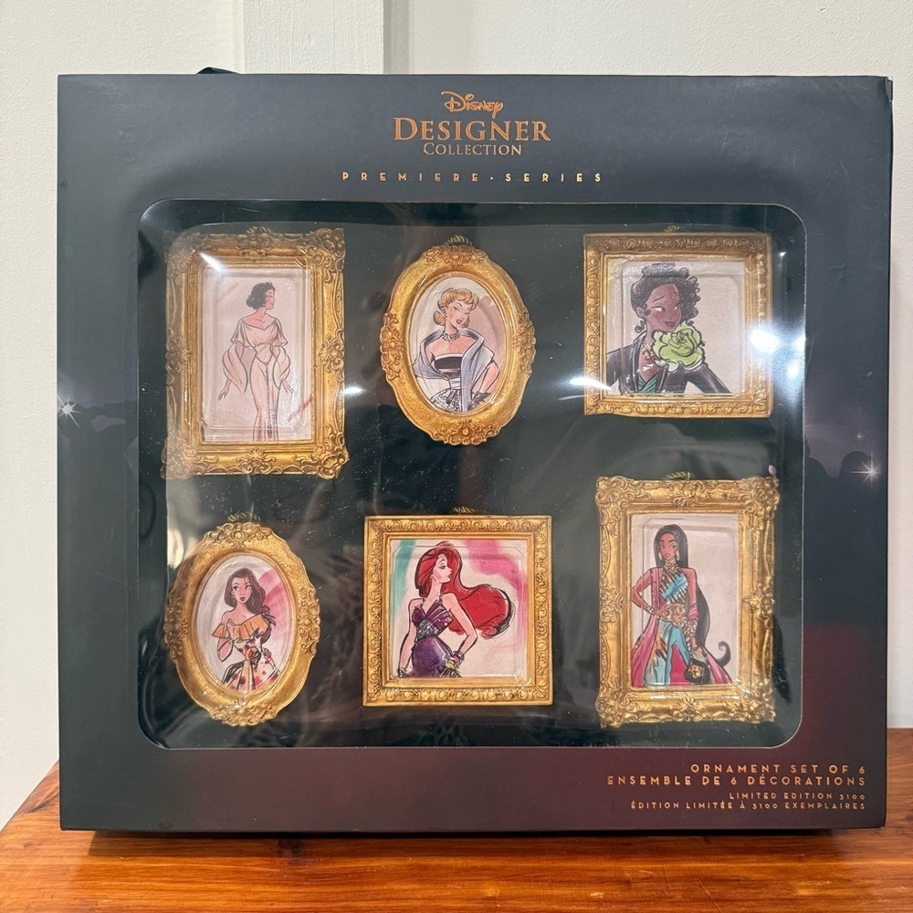 NIB Disney Store Disney Designer Collection Princess Ornaments
